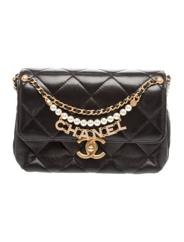 2024 Pearl Mini Logo Chain Flap Bag