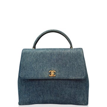 Denim Top Handle Bag