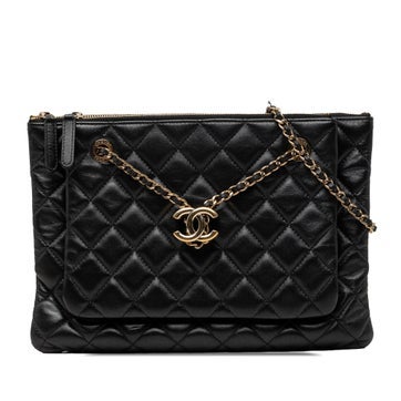 CC Quilted Lambskin Double Zip Crossbody