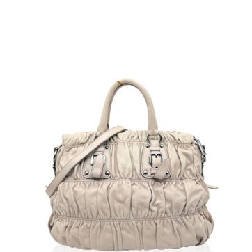 Calfskin Nappa Gaufre Handle Bag