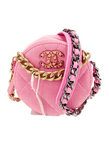 Denim 19 Round Clutch w/ Chain