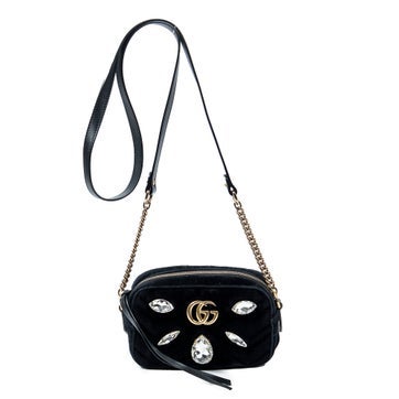 Canvas Mini Crystal Marmont Crossbody