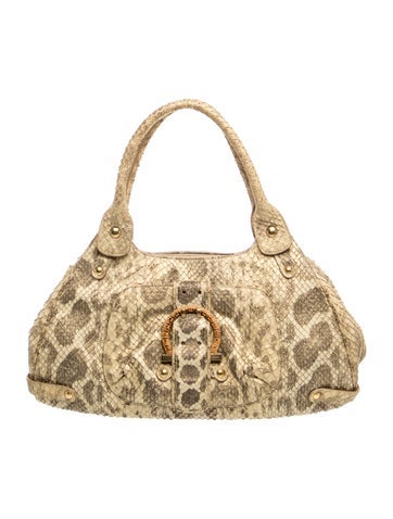 Snakeskin Top Handle Bag