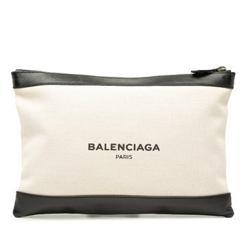 Canvas Navy Clip Clutch M