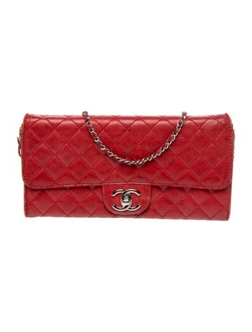 Quilted East West Flap Clutch