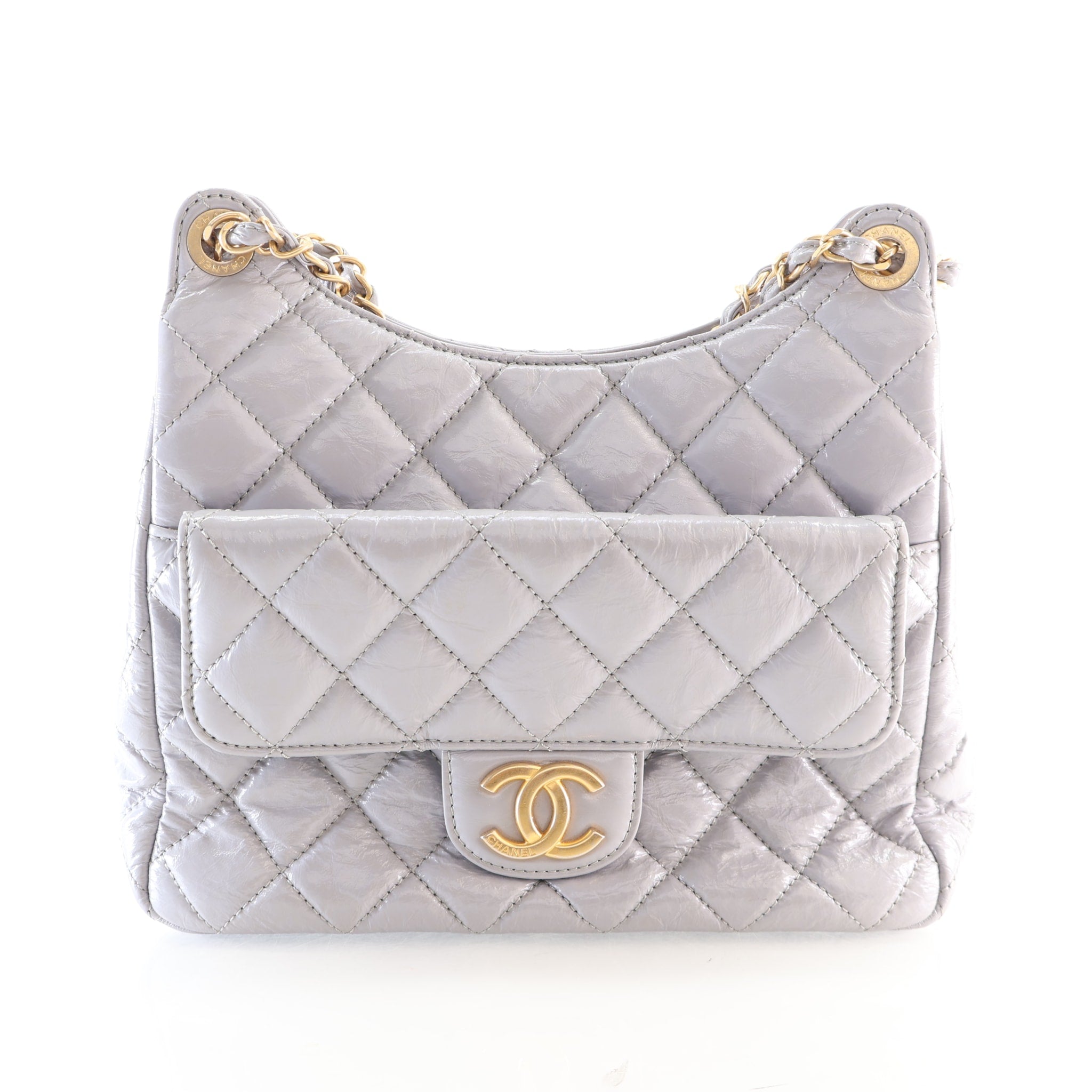 Chanel Medium Crumpled Calfskin Wavy CC Hobo