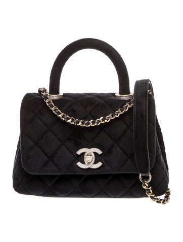 Velvet Strass Extra Mini Coco Handle Flap Bag