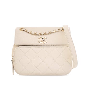 Caviar Leather Business Affinity Messenger Flap