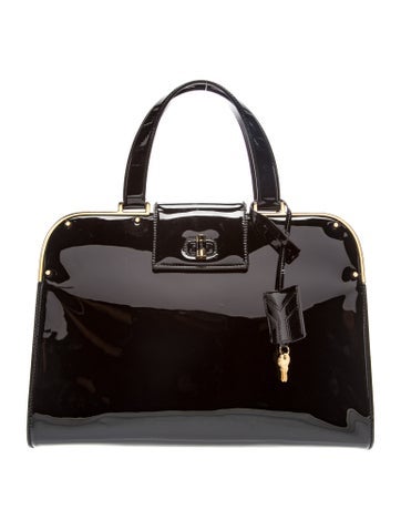 Patent Leather Top Handle Bag