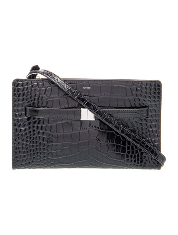 Embossed Leather Belted Croco Medium