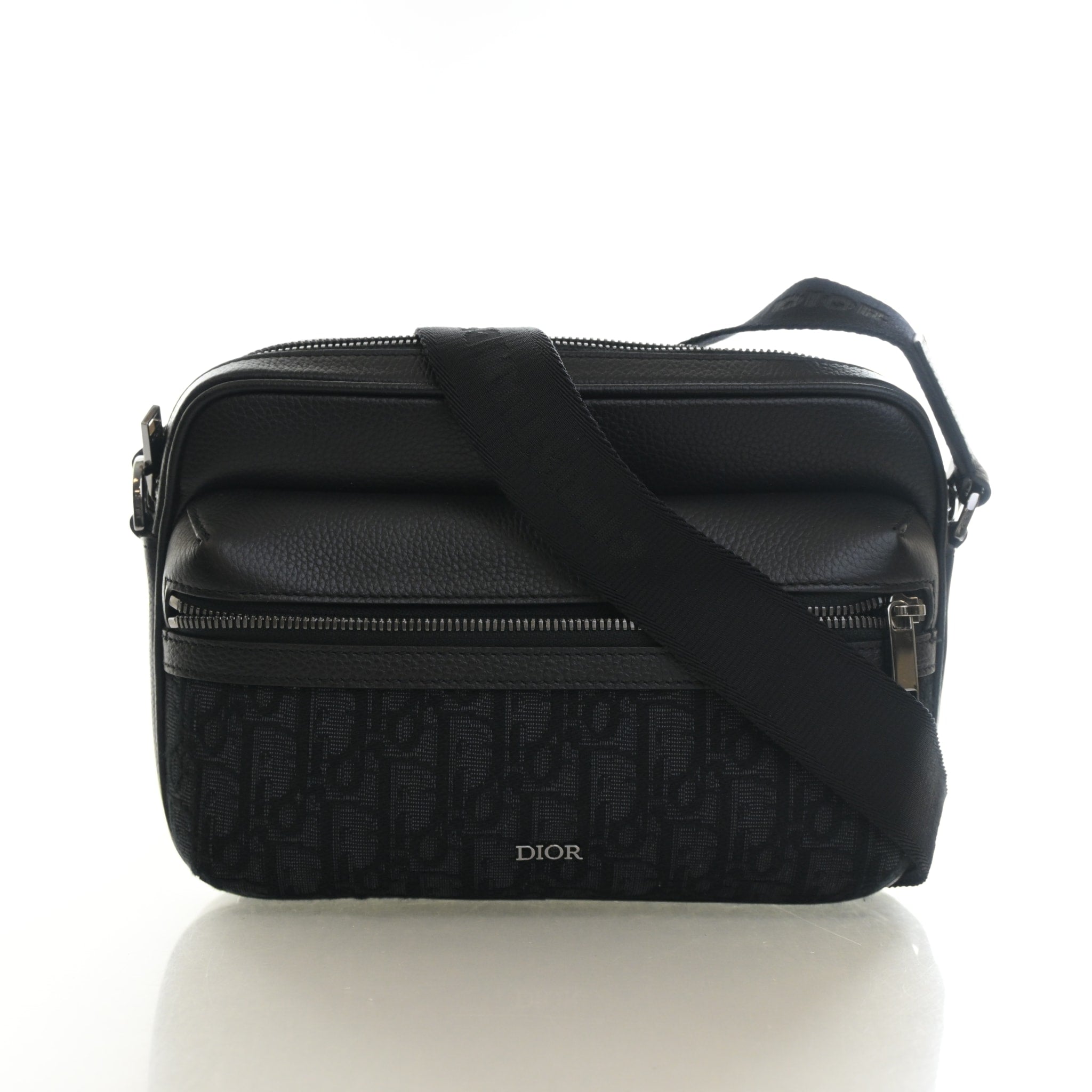 Christian Dior Calfskin Rider Zipped Messenger Bag