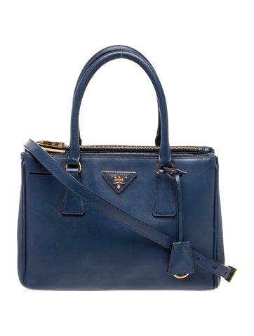 Saffiano Lux Leather Galleria Double Zip Small