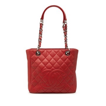 Calf Leather Caviar Petite Shopping Tote