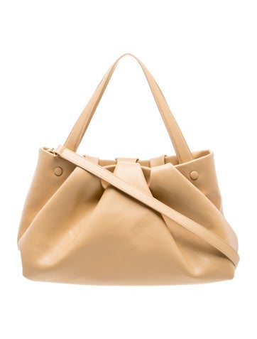 Themoire Leather Top Handle Bag