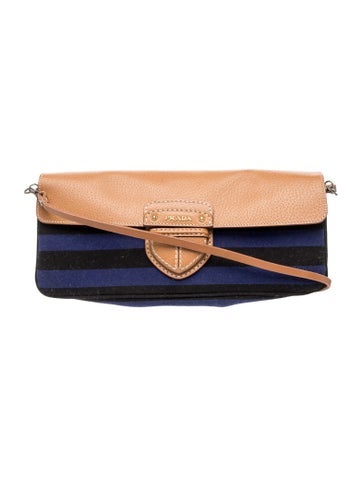 Signature Cinghaile-Trimmed Canapa Righe Crossbody Bag Small