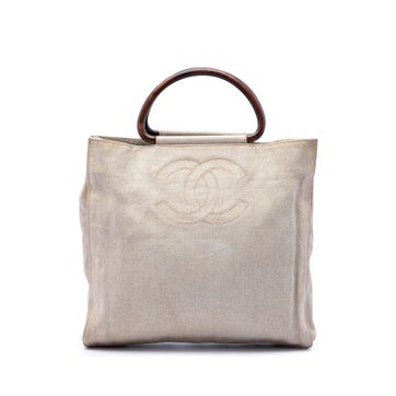 CC Canvas Wooden Handle Tote