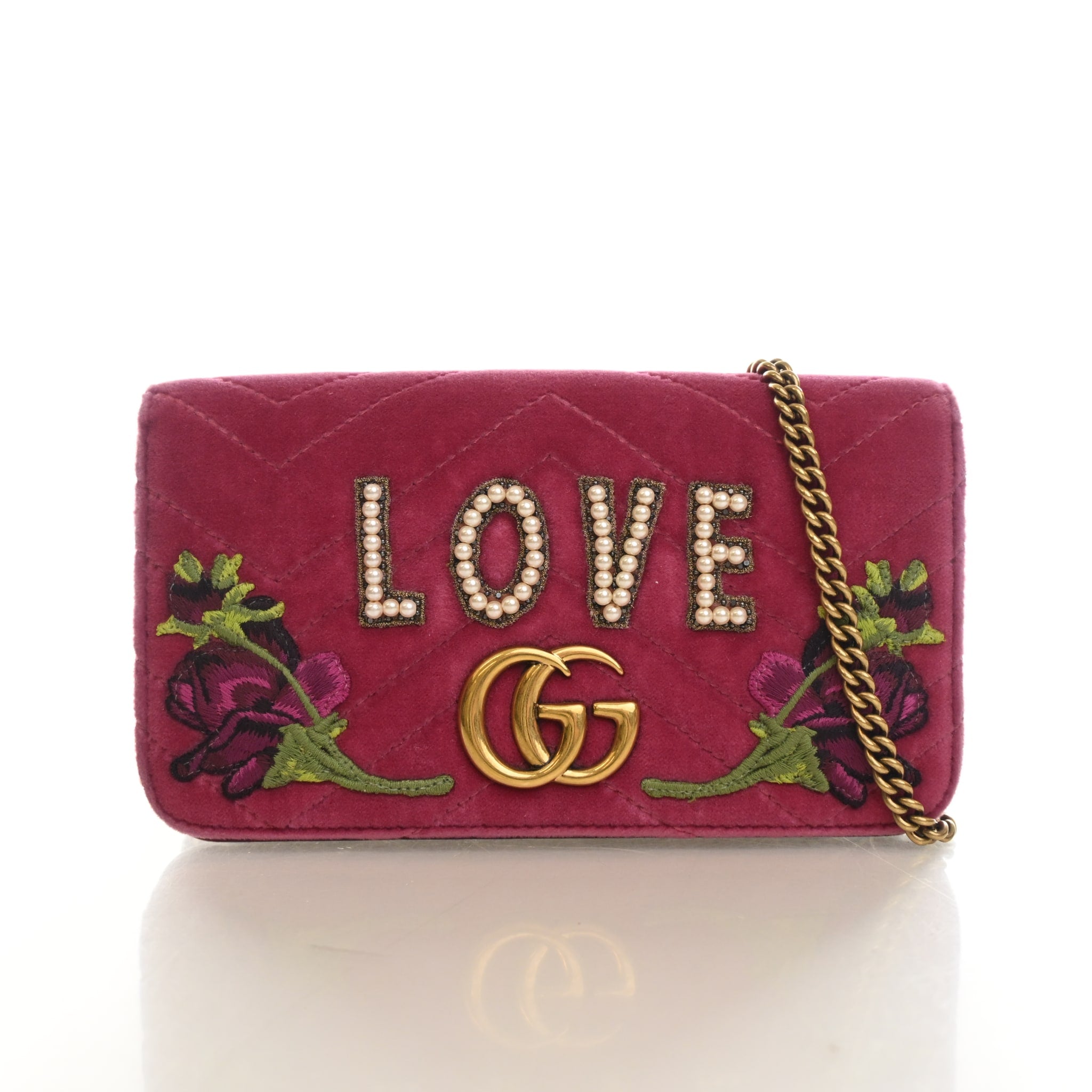 Gucci Mini Velvet GG Matelasse Shoulder Bag