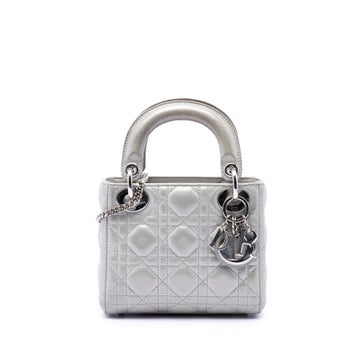 Mini Iridescent Lambskin Cannage Lady Dior