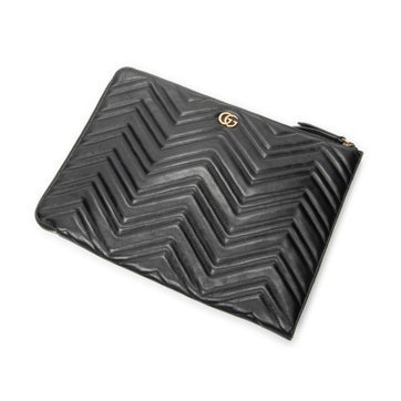 Leather GG Marmont Zip Clutch