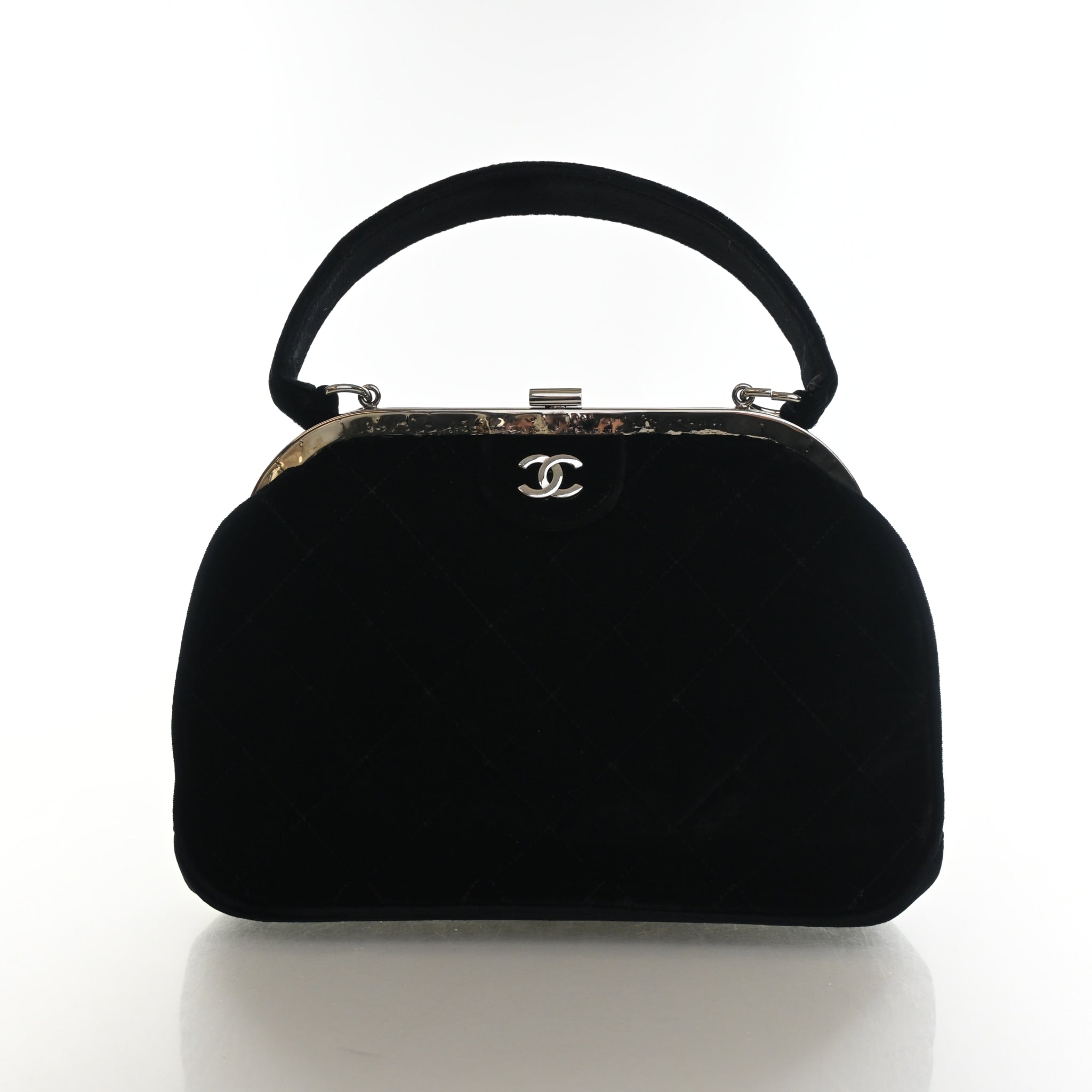 Chanel Vintage Velvet Frame Top Handle Bag