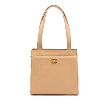 Calf Leather CC Caviar Turn Lock Tote