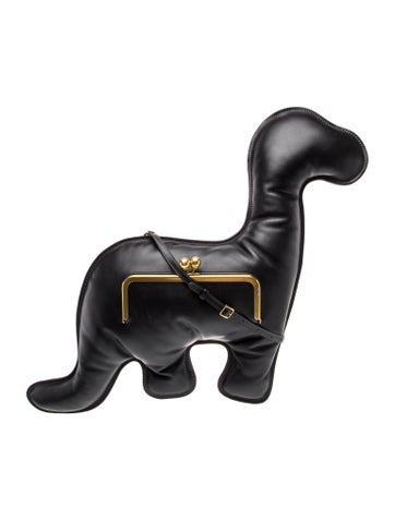 Leather Dino Kisslock Frame Bag