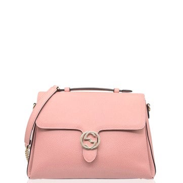 Calfskin Interlocking G Top Handle Shoulder Bag