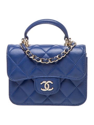 Top Handle Flap Coin Purse w/ Chain