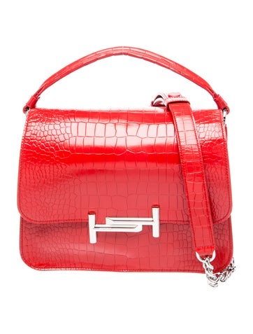 Embossed Leather Top Handle Bag