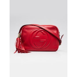 Gucci Red Pebbled Leather Soho Disco Bag
