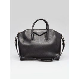 Givenchy Black Sugar Goatskin Leather Medium Antigona Bag