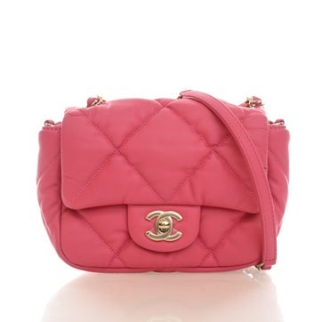 Lambskin Square Bubbly Flap Bag Mini