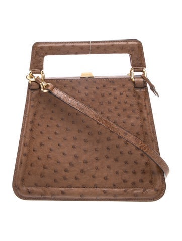 Ostrich Top Handle Bag Vintage