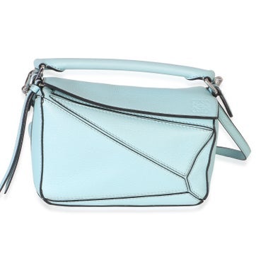 Leather Light Blue Calfskin Mini