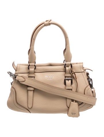 Vitello Daino Leather Shoulder Bag Large