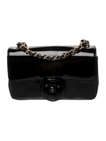 Mini Patent Camellia Flap Bag
