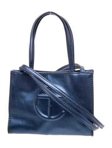 Telfar Vegan Leather Cobalt Shopping Bag Small