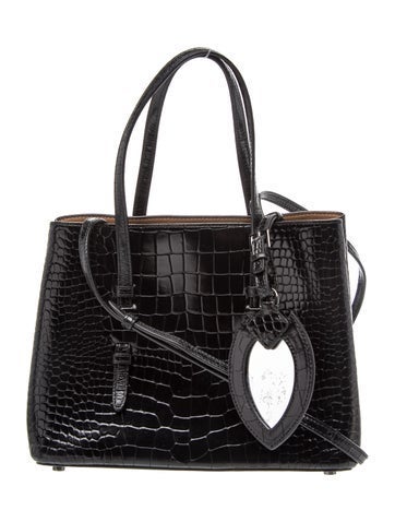 Embossed Leather Shoulder Bag Small