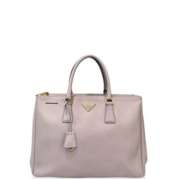 Saffiano Lux Leather Large Galleria Double Zip Tote