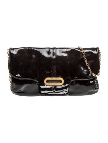 Patent Leather Rio Ramona Chain Clutch Large