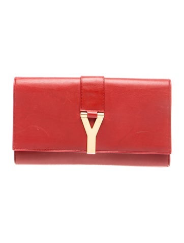 Leather Y-Ligne Clutch Medium