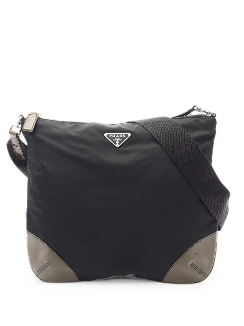 Prada 2000s Tessuto patent-leather shoulder bag