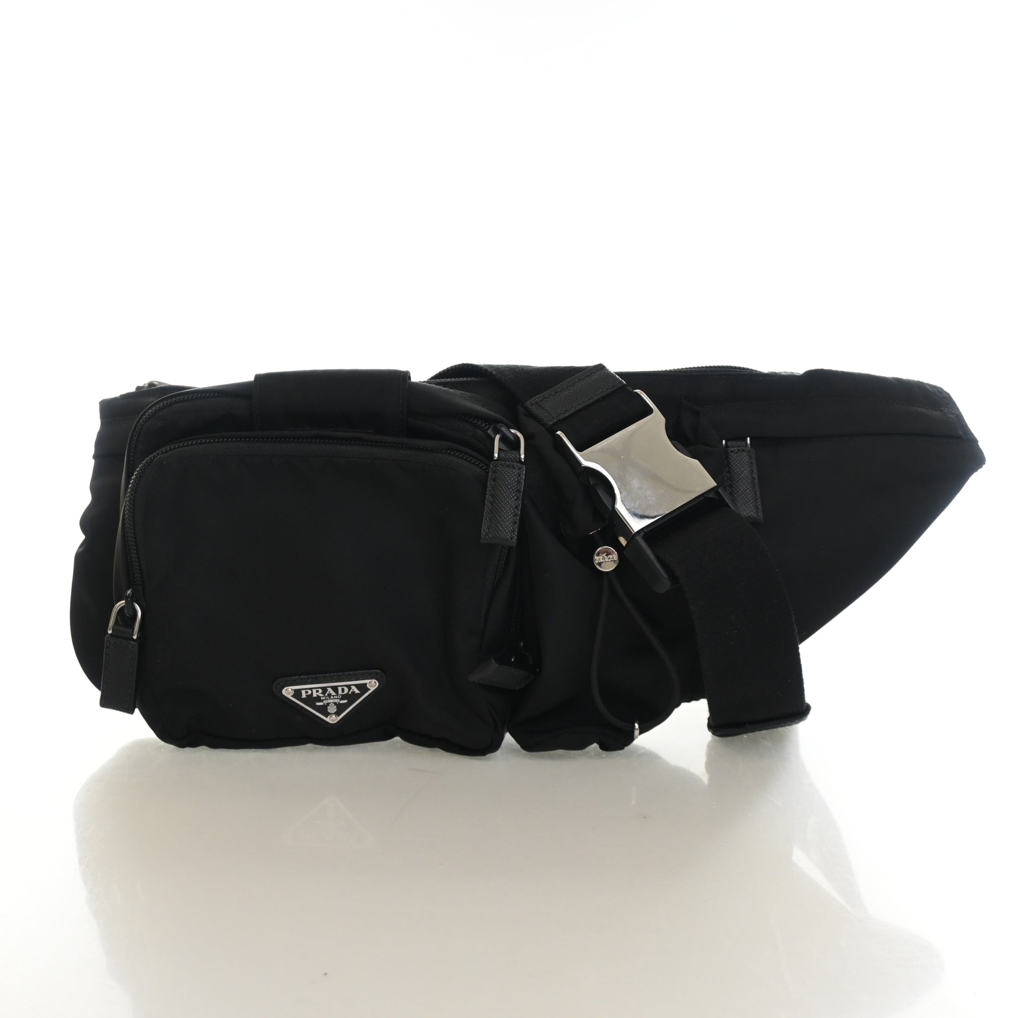 Prada Nylon Tessuto Triple Pocket Belt Bag