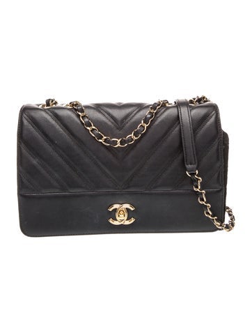 Medium Chevron Single Flap Bag