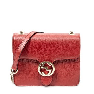 Leather Small Interlocking GG Chain Crossbody