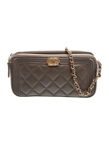 Quilted Lambskin Boy Double Zip Wallet On Chain