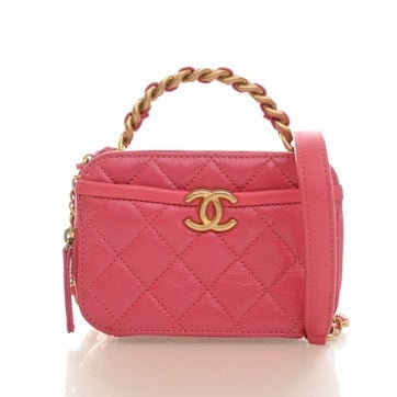 Calfskin Get Round Vanity Top Handle Bag Mini