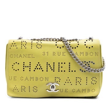 Perforated Calfskin Logo Eyelet Flap