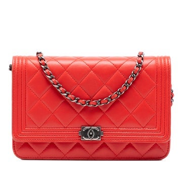 Quilted Lambskin Boy Wallet On Chain