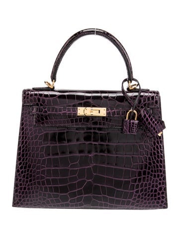 Hermes Shiny Alligator Kelly II Sellier 25
